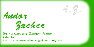 andor zacher business card